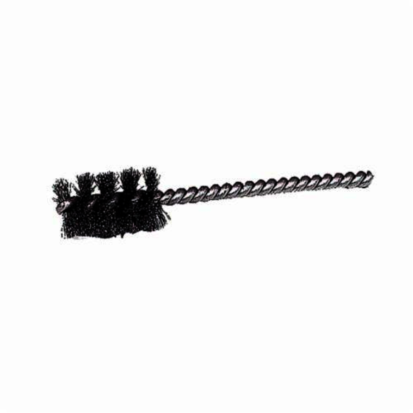 Weiler 21072 Round Wire Power Tube Brush, 1/4 in Dia x 1 in L, 3-1/2 in OAL, 0.004 in Dia Filament/Wire, Steel Fill