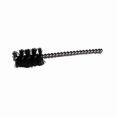 Weiler 21077 Round Wire Power Tube Brush, 7/8 in Dia x 1 in L, 3-1/2 in OAL, 0.006 in Dia Filament/Wire, Steel Fill