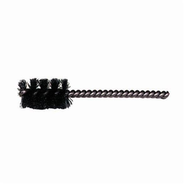 Weiler 21080 Round Wire Power Tube Brush, 1-1/4 in Dia x 1 in L, 3-1/2 in OAL, 0.008 in Dia Filament/Wire, Steel Fill