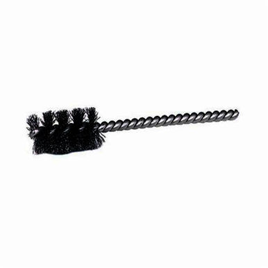 Weiler 21086 Round Wire Power Tube Brush, 7/8 in Dia x 1 in L, 3-1/2 in OAL, 0.006 in Dia Filament/Wire, Stainless Steel Fill
