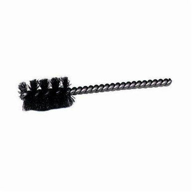 Weiler 21089 Round Wire Power Tube Brush, 1-1/4 in Dia x 1 in L, 3-1/2 in OAL, 0.008 in Dia Filament/Wire, Stainless Steel Fill