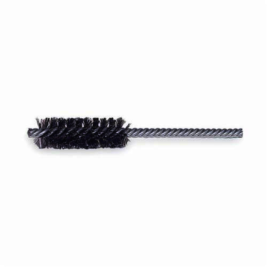 Weiler 21116 Power Tube Brush, 1/2 in Dia x 2 in L, 5 in OAL, 0.004 in Dia Filament/Wire, Stainless Steel Fill