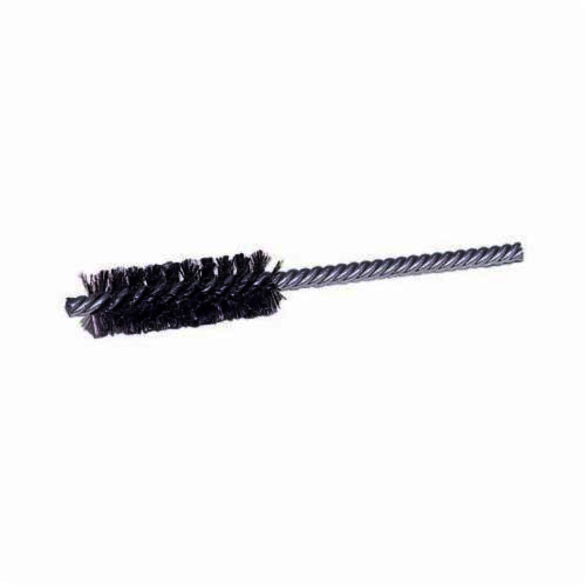 Weiler 21117 Power Tube Brush, 1/2 in Dia x 2 in L, 5 in OAL, 0.006 in Dia Filament/Wire, Stainless Steel Fill