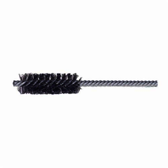 Weiler 21124 Power Tube Brush, 1 in Dia x 2-1/2 in L, 5-1/2 in OAL, 0.006 in Dia Filament/Wire, Stainless Steel Fill