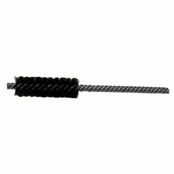 Weiler 21125 Power Tube Brush, 1 in Dia x 2-1/2 in L, 5-1/2 in OAL, 0.0104 in Dia Filament/Wire, Stainless Steel Fill