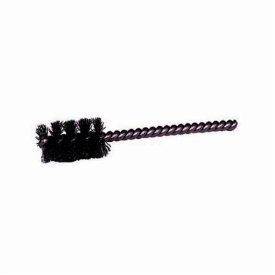 Weiler 21150 Round Wire Power Tube Brush, 1-1/8 in Dia x 1 in L, 3-1/2 in OAL, 0.005 in Dia Filament/Wire, Steel Fill