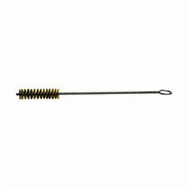 Weiler 21191 Industrial Grade Performance Line Maintenance Tube Brush, 3/8 in Dia x 2 in L, 8 in OAL, 0.004 in Dia Filament/Wire, Brass Fill