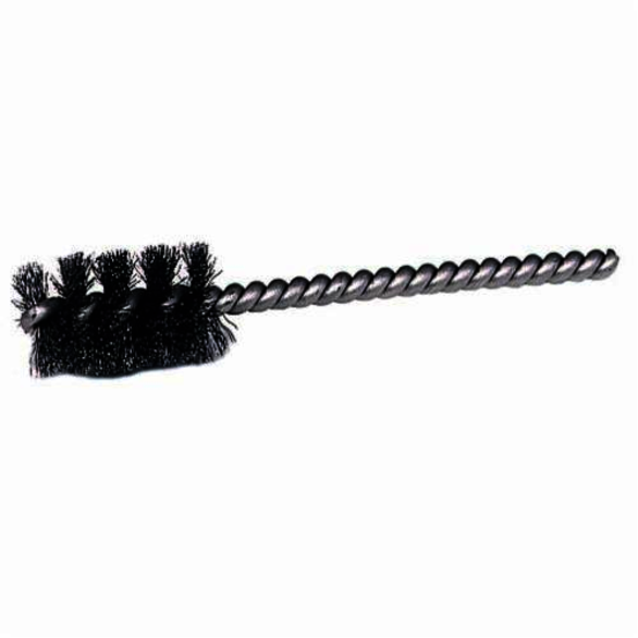 Weiler 21267 Round Wire Power Tube Brush, 7/8 in Dia x 1 in L, 3-1/2 in OAL, 0.008 in Dia Filament/Wire, Steel Fill