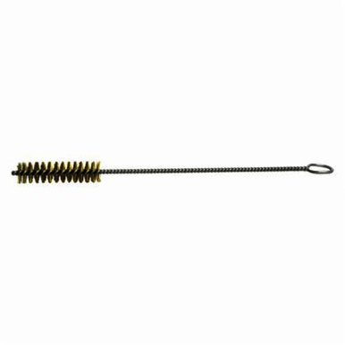 Weiler 21270 Industrial Grade Performance Line Maintenance Tube Brush, 1/4 in Dia x 1-1/2 in L, 7 in OAL, 0.003 in Dia Filament/Wire, Brass Fill