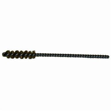 Weiler 21332 Round Wire Power Tube Brush, 1/4 in Dia x 1 in L, 3-1/2 in OAL, 0.004 in Dia Filament/Wire, Brass Fill