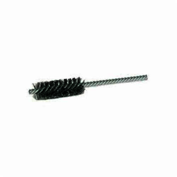 Weiler 21413 Power Tube Brush, 1-1/2 in Dia x 2-1/2 in L, 5-1/2 in OAL, 0.014 in Dia Filament/Wire, Stainless Steel Fill