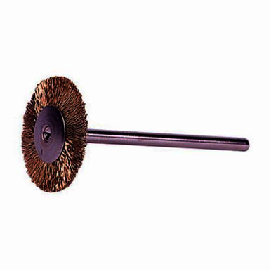 Weiler 26001 Miniature Wheel Brush, 3/4 in Dia Brush, 0.003 in Dia Crimped Filament/Wire