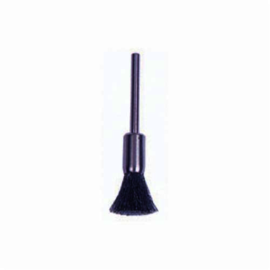 Weiler 26099 Miniature End Brush, 3/16 in, Crimped, 0.003 in, Stainless Steel Fill, 1/4 in L Trim