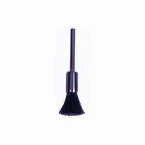 Weiler 26099 Miniature End Brush, 3/16 in, Crimped, 0.003 in, Stainless Steel Fill, 1/4 in L Trim