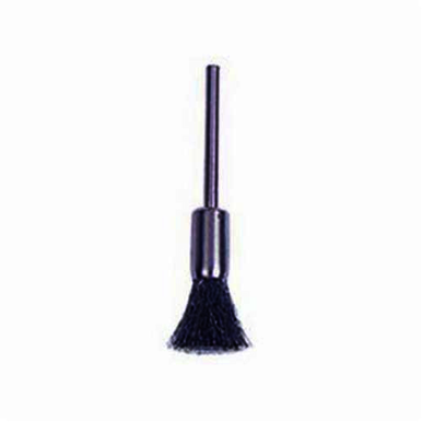 Weiler 26115 Miniature End Brush, 3/16 in, Crimped, 0.003 in, Stiff Hair Fill, 1/4 in L Trim