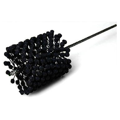 Weiler CrossFlex 34286 Flexible Cylinder Heavy Duty Large Diameter Honing Brush, 5 in Dia Bore, 6-1/2 in L Abrasive, 18 in OAL, 120 Grit, Coarse Grade