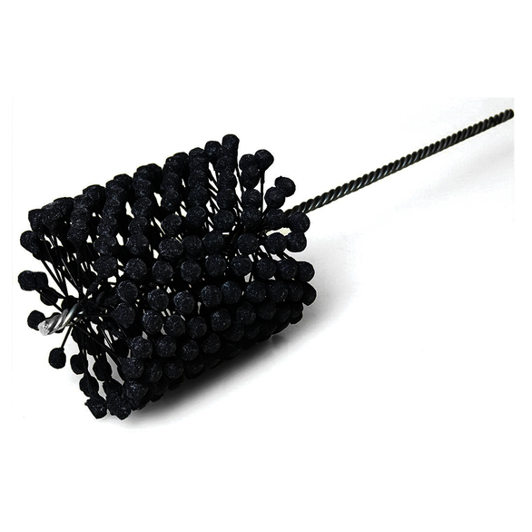 Weiler CrossFlex 34297 Flexible Cylinder Heavy Duty Large Diameter Honing Brush, 6 in Dia Bore, 6-1/2 in L Abrasive, 18 in OAL, 320 Grit, Extra Fine Grade