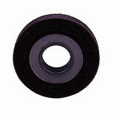 Polyflex 35160 Encapsulated Wide Face Wheel Brush, 6 in Dia Brush, 1 in W Face, 0.0118 in Dia Crimped Filament/Wire, 2 in Arbor Hole