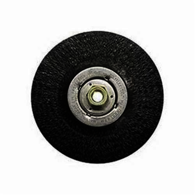 Polyflex 35206 Encapsulated Wheel Brush With Nut, 6 in Dia Brush, 3/16 in W Face, 0.014 in Dia Stringer Bead Knot Filament/Wire, 5/8-11 Arbor Hole