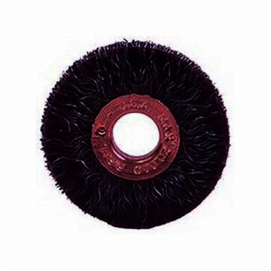 Polyflex 35250 Encapsulated Small Diameter Wheel Brush, 3 in Dia Brush, 1/4 in W Face, 0.0118 in Dia Crimped Filament/Wire, 1/2 in Arbor Hole