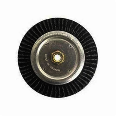 Polyflex 35600 Encapsulated Wheel Brush With Nut, 7 in Dia Brush, 3/16 in W Face, 0.02 in Dia Stringer Bead Knot Filament/Wire, 5/8-11 Arbor Hole