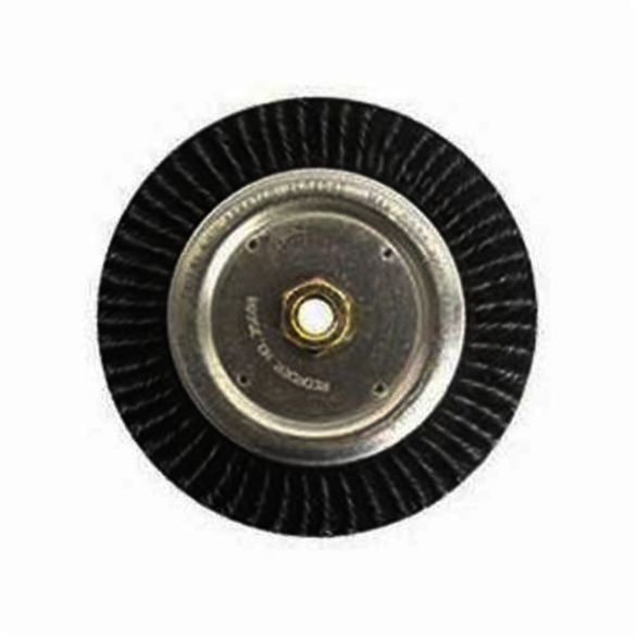 Polyflex 35600 Encapsulated Wheel Brush With Nut, 7 in Dia Brush, 3/16 in W Face, 0.02 in Dia Stringer Bead Knot Filament/Wire, 5/8-11 Arbor Hole