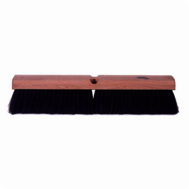 Weiler 42001 Threaded Tip Push Broom, 18 in OAL, 3 in Trim, Fine Sweep Face, Black Horse Hair Bristle