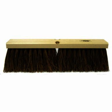 Weiler 42021 Threaded Tip Push Broom, 16 in OAL, 4 in Trim, Brown Palmyra Bristle