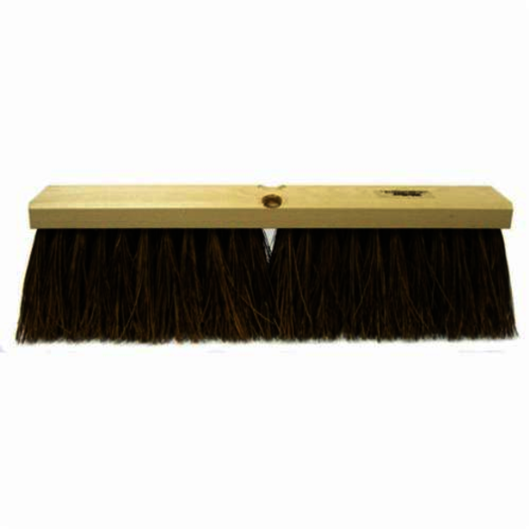 Weiler 42021 Threaded Tip Push Broom, 16 in OAL, 4 in Trim, Brown Palmyra Bristle