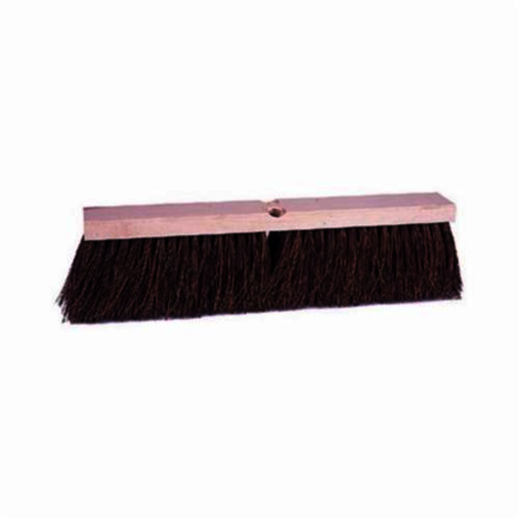 Weiler 42022 Threaded Tip Push Broom, 18 in OAL, 4 in Trim, Brown Palmyra Bristle