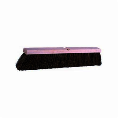 Weiler 42023 Threaded Tip Push Broom, 24 in OAL, 4 in Trim, Medium/Coarse Sweep Face, Brown Palmyra Bristle