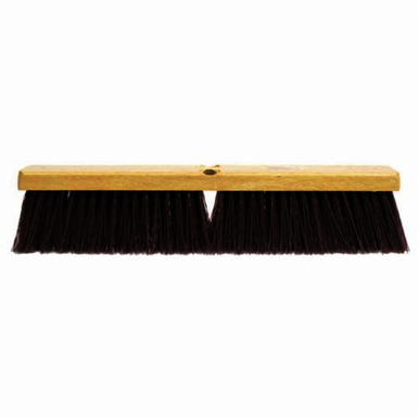 Weiler 42025 Threaded Tip Push Broom, 18 in OAL, 3-1/4 in Trim, Maroon Polypropylene Bristle