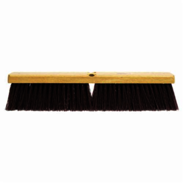Weiler 42025 Threaded Tip Push Broom, 18 in OAL, 3-1/4 in Trim, Maroon Polypropylene Bristle