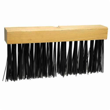 Weiler 42030 Tapered Tip Push Broom, 14 in OAL, 5 in Trim, Flat Wire Bristle