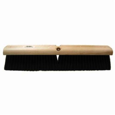 Weiler 42035 Threaded Tip Push Broom, 18 in OAL, 3 in L Trim, Medium Sweep Face, Black Polypropylene Bristle