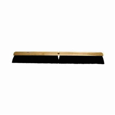 Weiler 42047 Threaded Tip Push Broom, 36 in OAL, 3 in Trim, Medium Sweep Face, Black Tampico Bristle