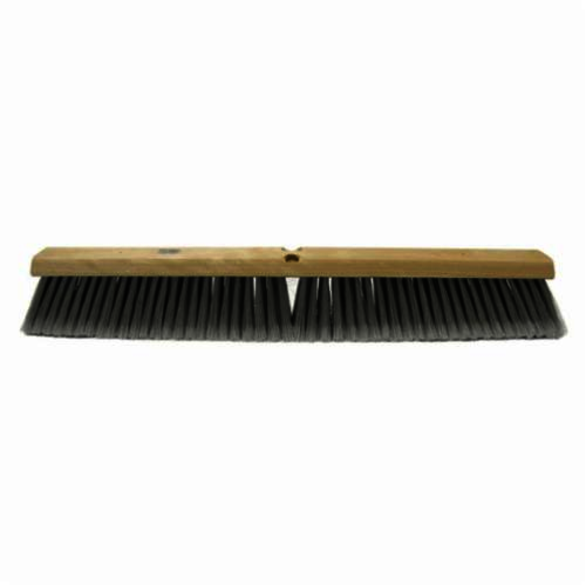 Weiler 42098 Threaded Tip Push Broom, 36 in OAL, 3 in L Trim, Fine Sweep Face, Flagged Silver Polystyrene Bristle