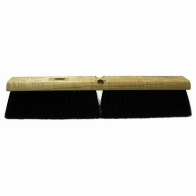 Weiler 42114 Threaded Tip Push Broom, 14 in OAL, 3 in L Trim, Medium Sweep Face, Black Tampico Bristle