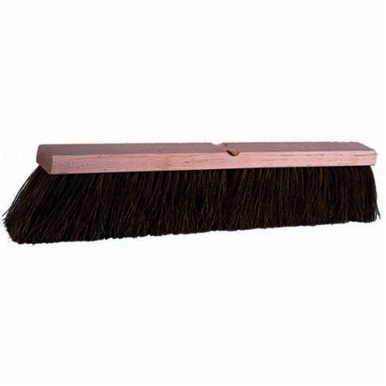 Weiler 42138 Threaded Tip Push Broom, 36 in OAL, 4 in Trim, Black Palmyra Bristle