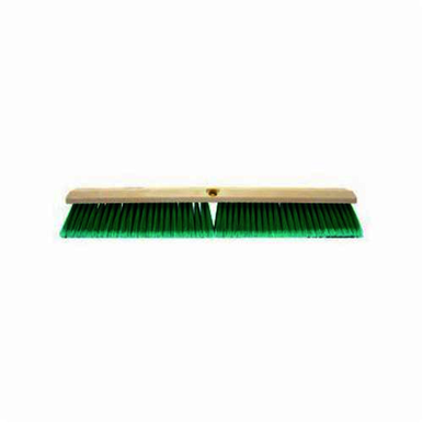 Perma-Sweep 42164 Push Broom, 24 in OAL, 3 in Trim, Fine Sweep Face, Flagged Green Polystyrene Bristle