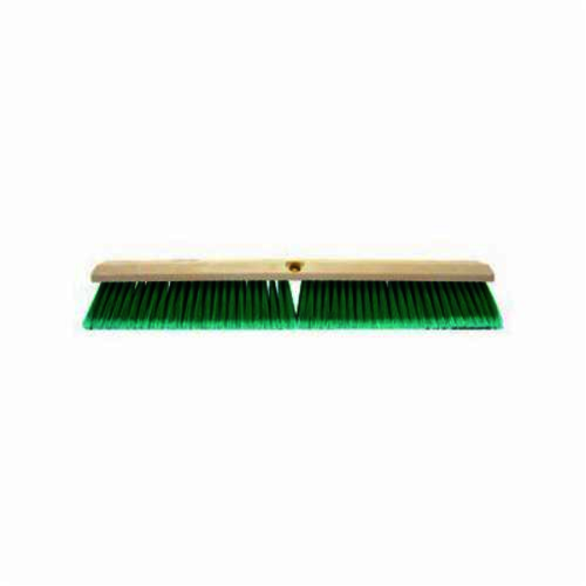 Perma-Sweep 42164 Push Broom, 24 in OAL, 3 in Trim, Fine Sweep Face, Flagged Green Polystyrene Bristle