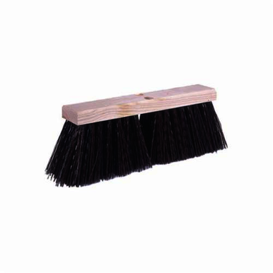 Weiler 42173 Tapered Tip Push Broom, 18 in OAL, 5-1/4 in Trim, Brown Polypropylene Bristle