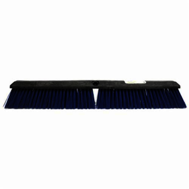 Weiler 42353 Threaded Tip Push Broom, 24 in OAL, 3 in L Trim, Medium Sweep Face, Blue Recycled Water Bottle Bristle