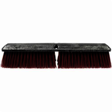 Weiler 42354 Threaded Tip Push Broom, 24 in OAL, 3 in L Trim, Coarse Sweep Face, Maroon Recycled Water Bottle Bristle