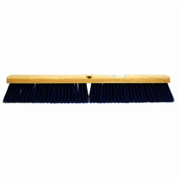 Weiler 42356 Threaded Tip Push Broom, 24 in OAL, 3 in Trim, Medium Sweep Face, Blue Recycled Water Bottle Bristle