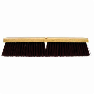 Weiler 42357 Threaded Tip Push Broom, 24 in OAL, 3 in L Trim, Coarse Sweep Face, Maroon Recycled Water Bottle Bristle
