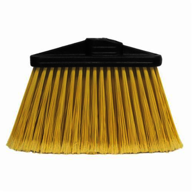 Weiler 42365 Threaded Tip Push Broom, 9 in OAL, 7 in Trim, Industrial Sweep Face, Flagged Yellow PET Bristle