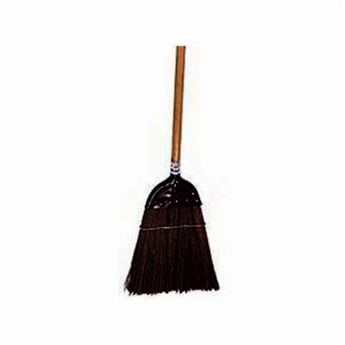 Weiler 44007 Metal Cap Upright Broom, Palmyra Bristle, 12 in Wire Banded Sweep Face, 10 in L Trim, Wood Handle, 55 in OAL