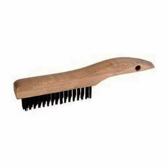 Weiler 44062 Hand Wire Scratch Brush, 6 in Brush, 10 in L x 5/8 in W Block, 1-3/16 in Stainless Steel Trim