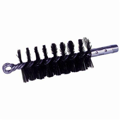 Weiler 44131 Industrial Grade Performance Line Maintenance Tube Brush, 2 in Dia x 4-1/2 in L, 7-1/2 in OAL, 0.012 in Dia Filament/Wire, Steel Fill